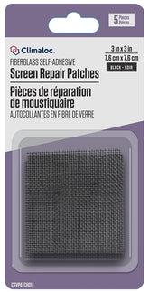 Eazy Screen SVPATCH01 Screen Repair Patch, 3 in L, 3 in W, Black